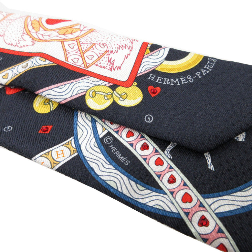 HERMES scarf silk Navy Twilly
