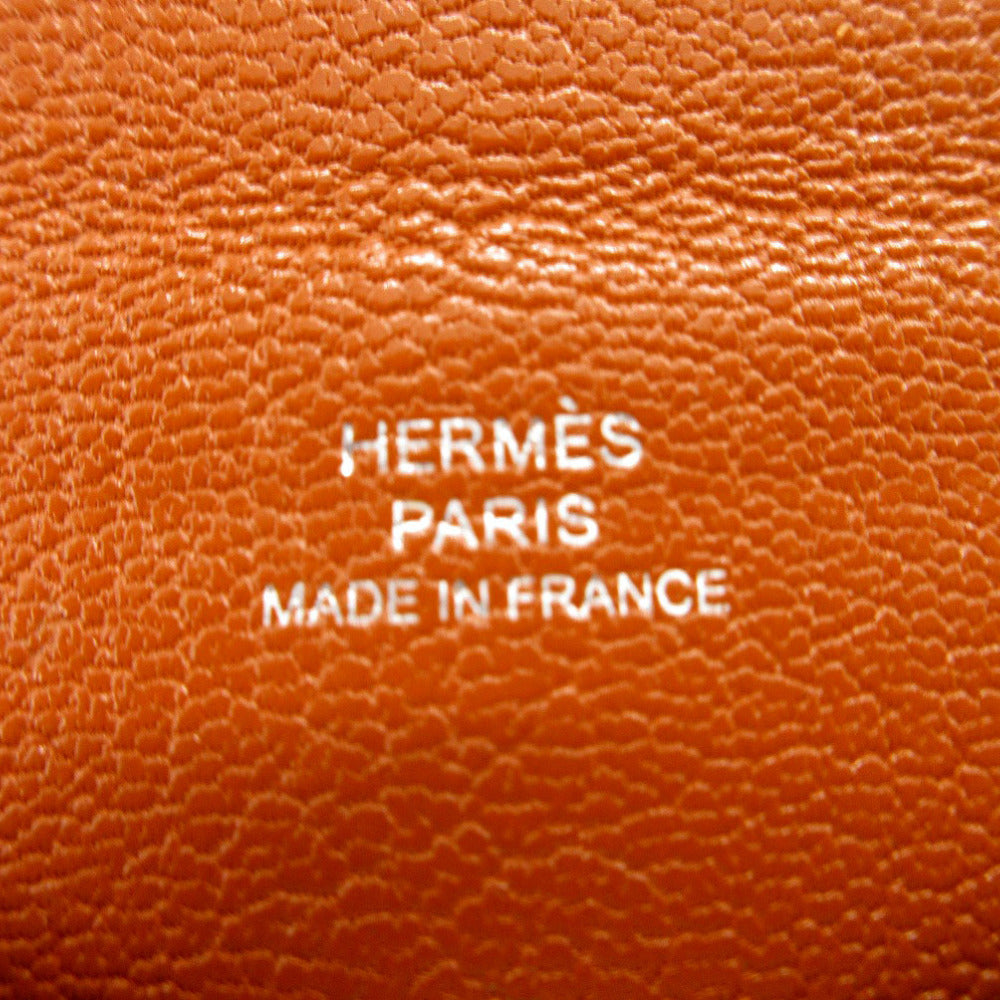 HERMES Card Case Shave Brown Calvi