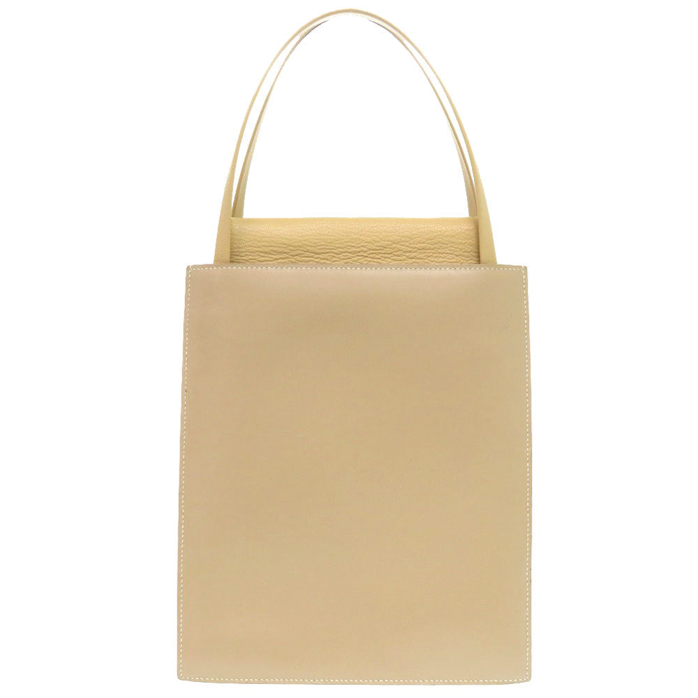 HERMES Tote Bag Box calf, chevre beige Lucy MM Women Used