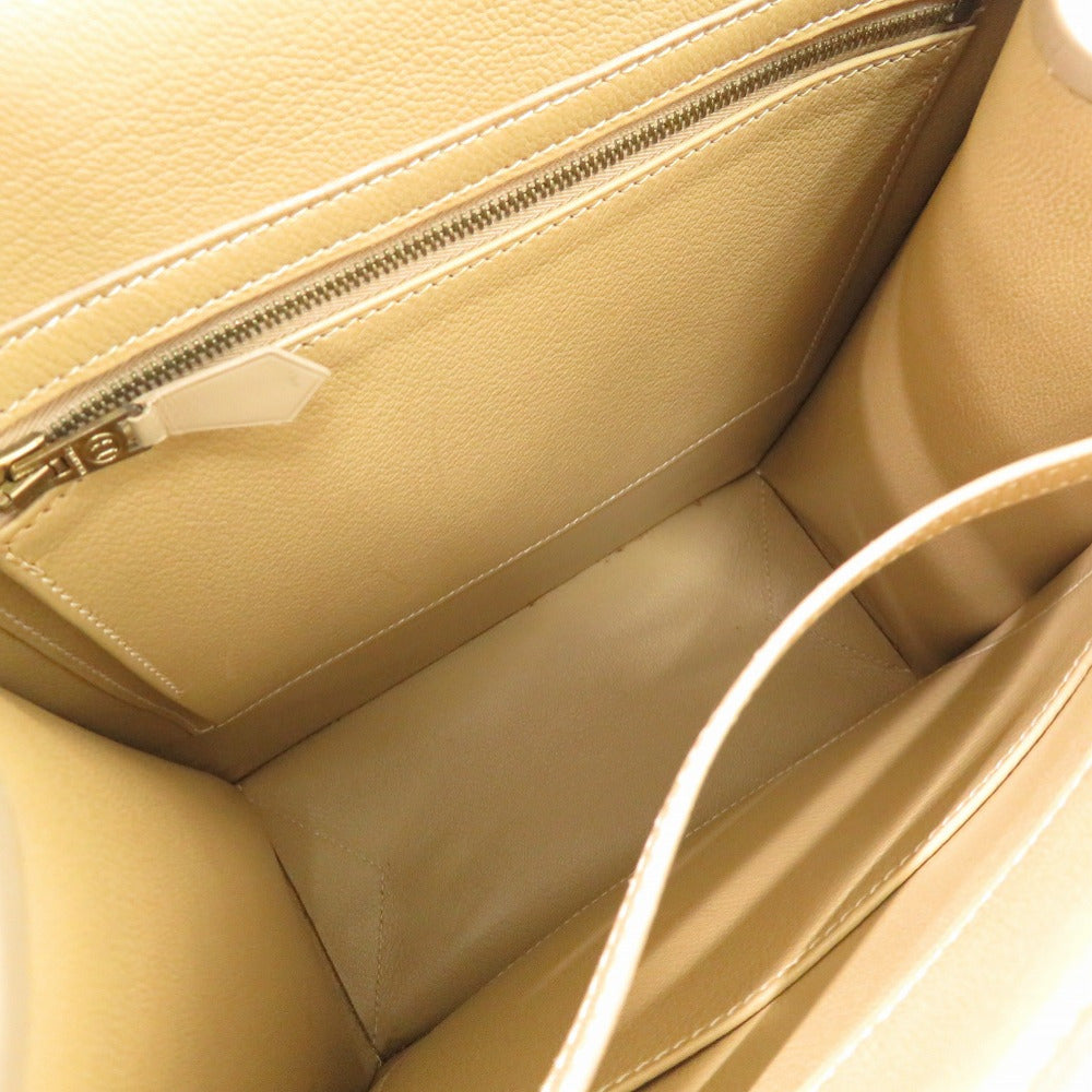 HERMES Tote Bag Box calf, chevre beige Lucy MM Women Used