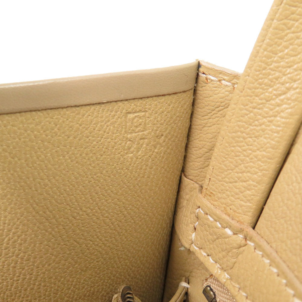 HERMES Tote Bag Box calf, chevre beige Lucy MM Women Used