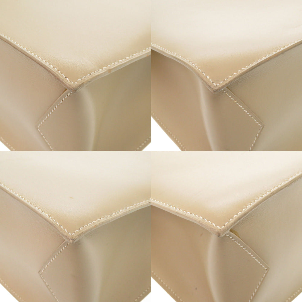 HERMES Tote Bag Box calf, chevre beige Lucy MM Women Used