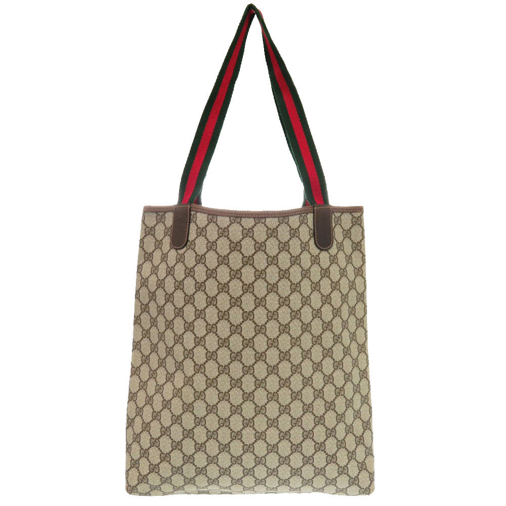 GUCCI Tote Bag 39 002 4487 PVC beige Old Gucci Shelly GG