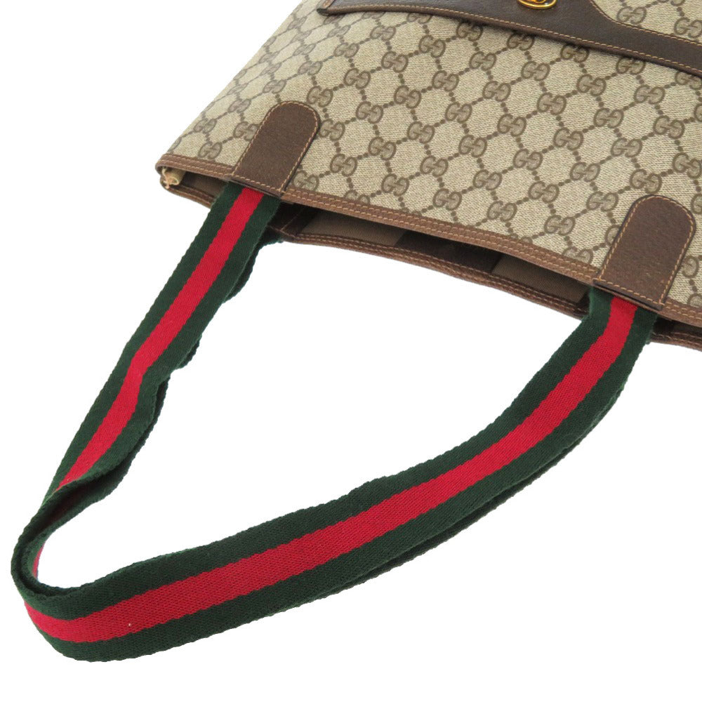 GUCCI Tote Bag 39 002 4487 PVC beige Old Gucci Shelly GG