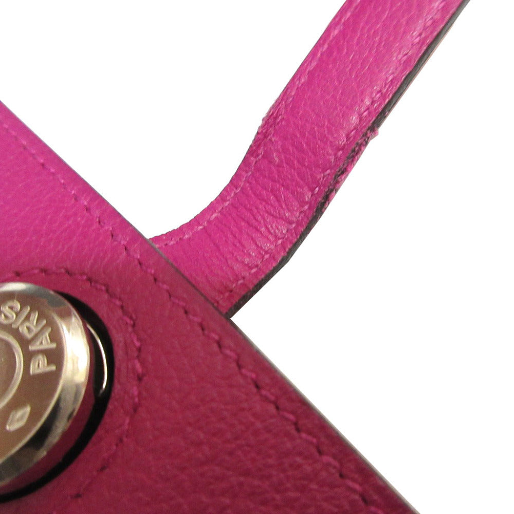 HERMES Long Wallet Purse Evercolor Rose purple Dogon Long Women Used