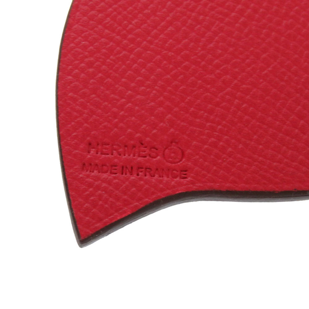 HERMES key ring leather Red Petite Ash Heart