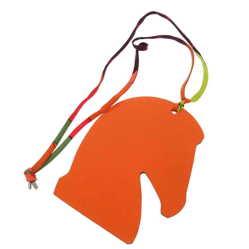 HERMES key ring Epsom Orange Petit Ash Horse Samarkand