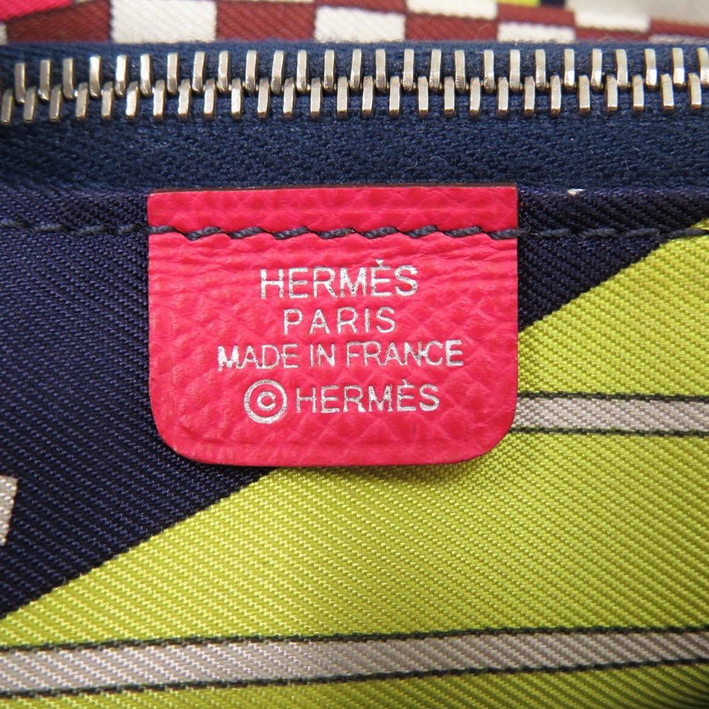 HERMES Coin case Epsom, Silk Rose Extreme Zip Around Azap compact silk in Women Used