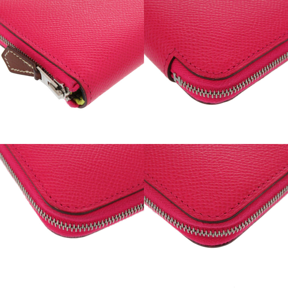 HERMES Coin case Epsom, Silk Rose Extreme Zip Around Azap compact silk in Women Used