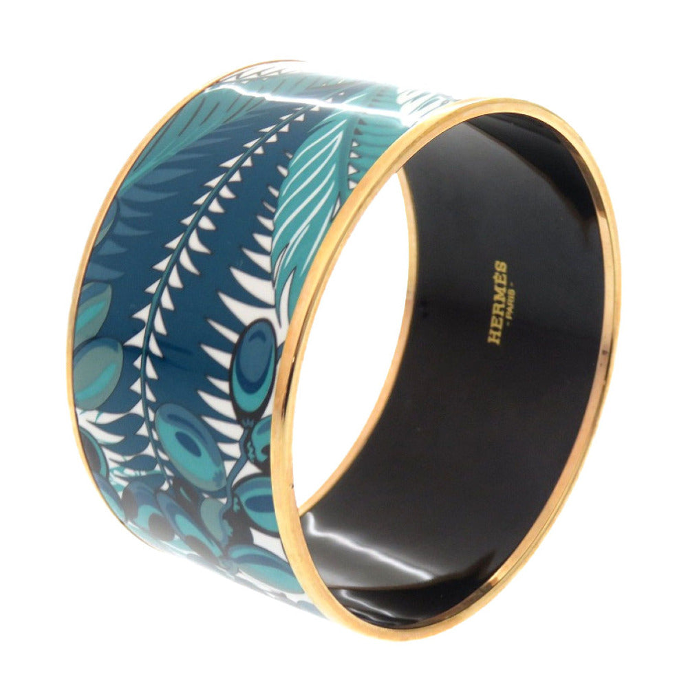 HERMES Bangle metal green Seven-packed baked goods Emile TGM Women Used
