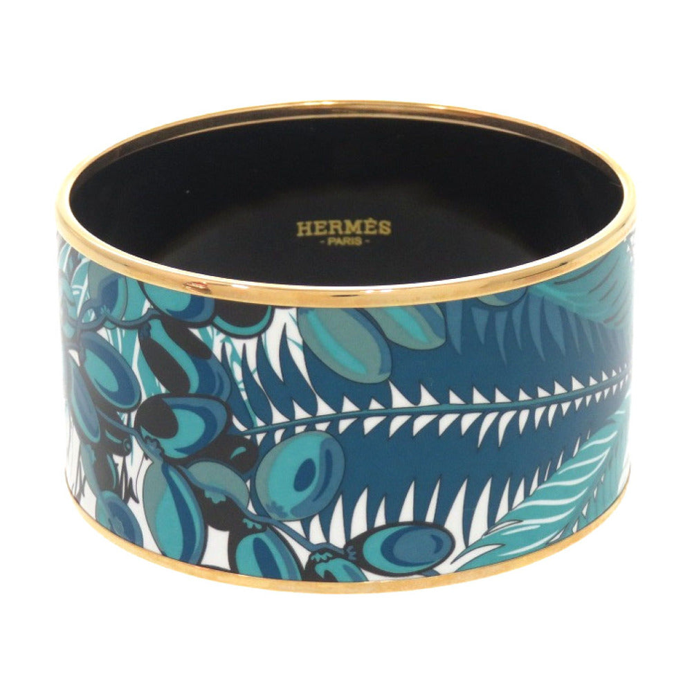 HERMES Bangle metal green Seven-packed baked goods Emile TGM Women Used
