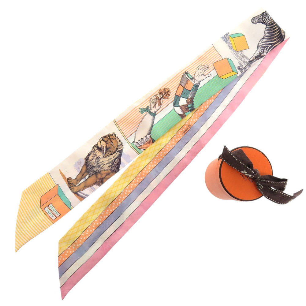 HERMES scarf silk multicolor Twilly Grand Theatre Nouveau