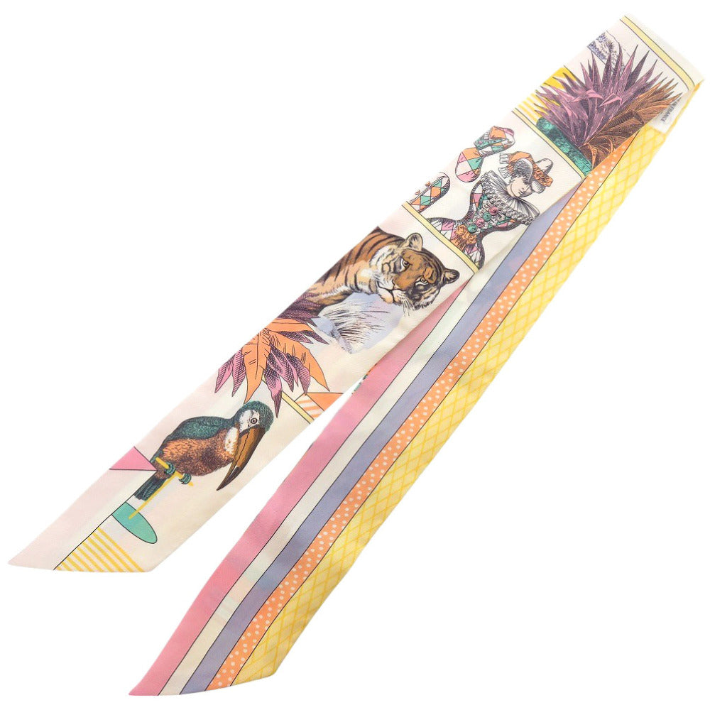 HERMES scarf silk multicolor Twilly Grand Theatre Nouveau