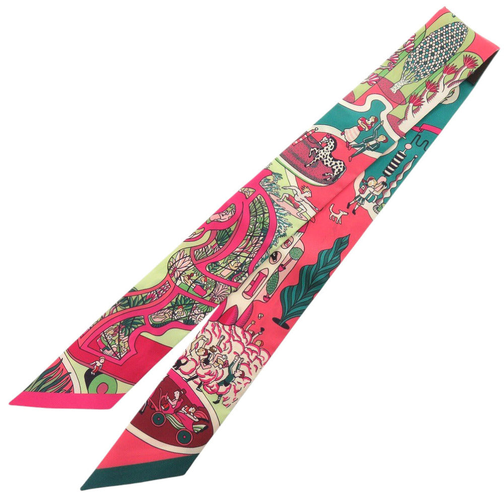 HERMES scarf silk Rose Viff Twilly Exposition Universelle