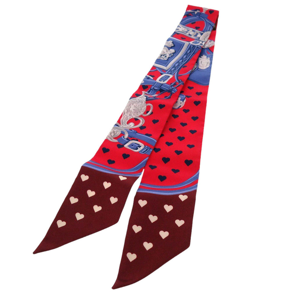 HERMES scarf silk Rouge Twilly BRIDES de GALA LOVE