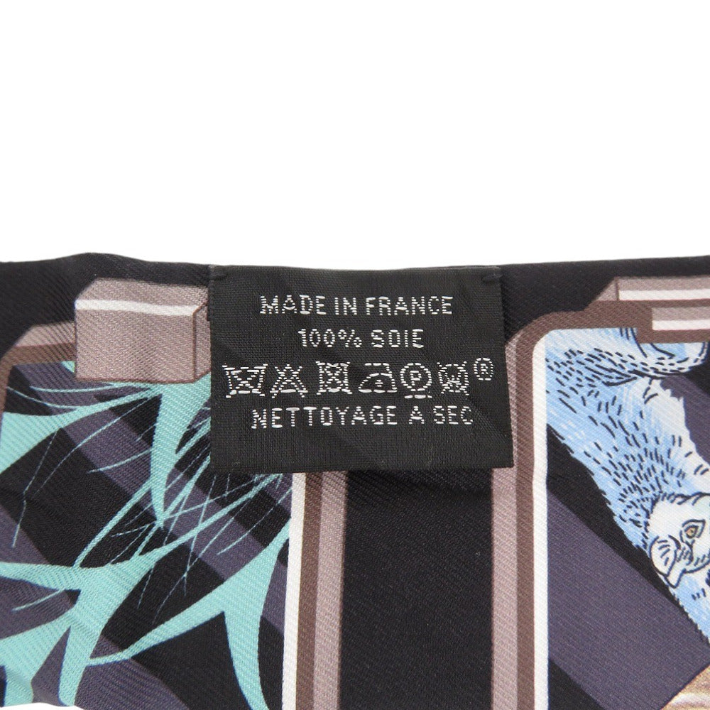 HERMES scarf silk black Twilly HERMES STORY