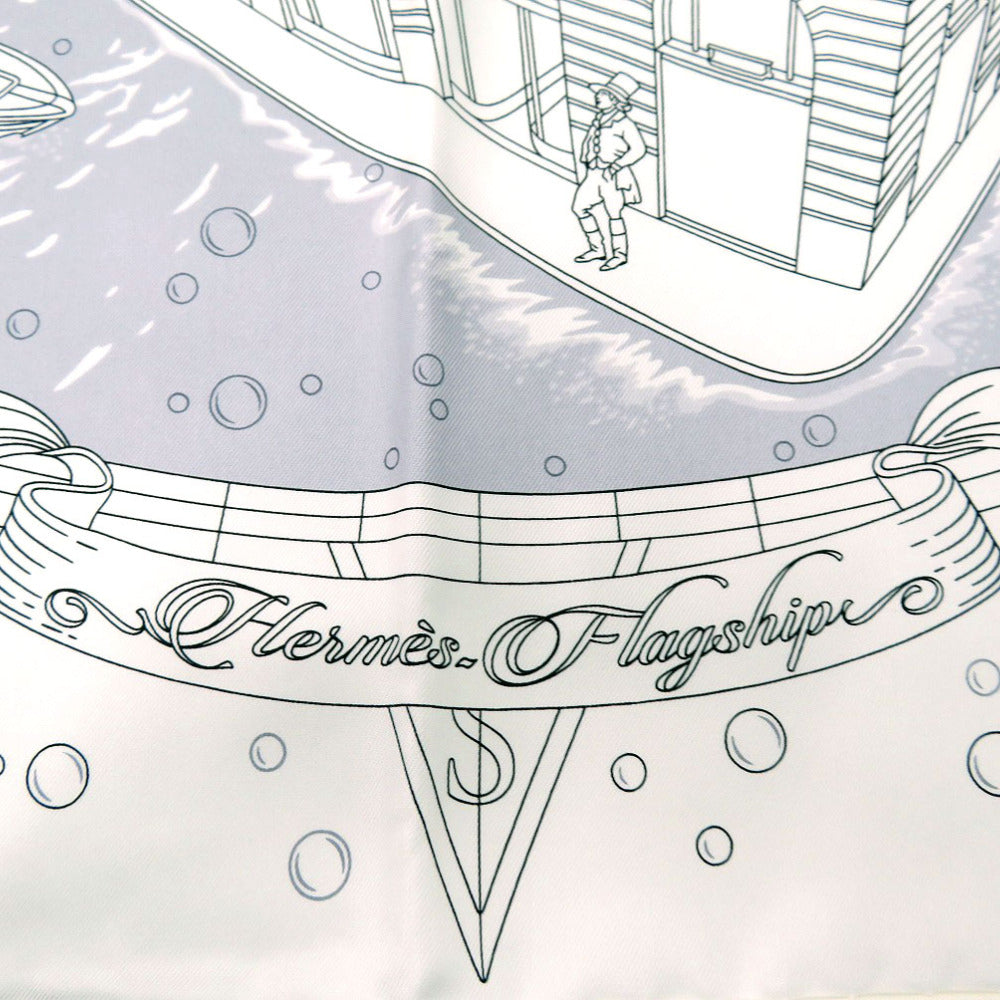 HERMES scarf silk BLANC Carre90 Hermes Flagship