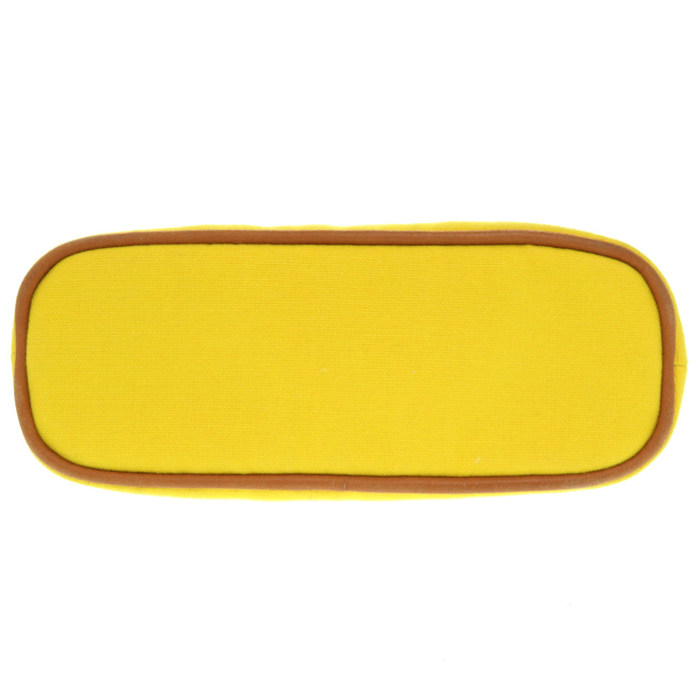 HERMES Pouch cotton yellow Boride pouch mini mini Women Used