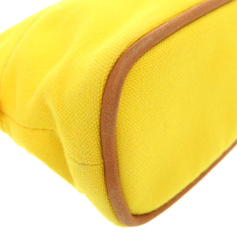 HERMES Pouch cotton yellow Boride pouch mini mini Women Used