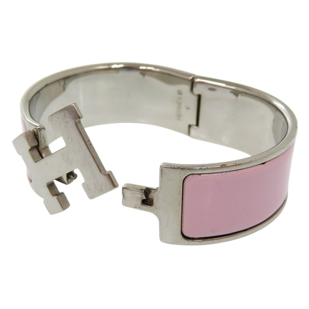 HERMES Bangle metal pink Click crack GM