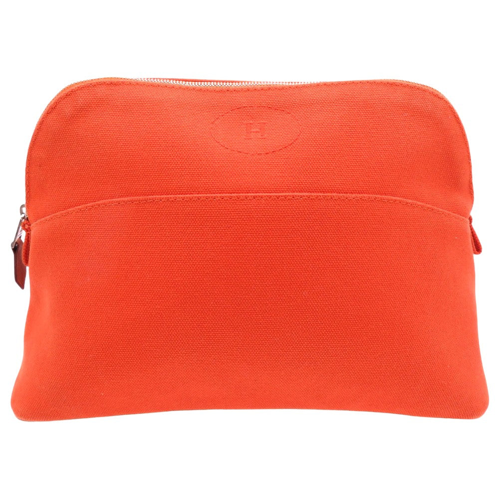 HERMES Pouch cotton Orange Bolide Pouch MM Orange Canvas Women Used
