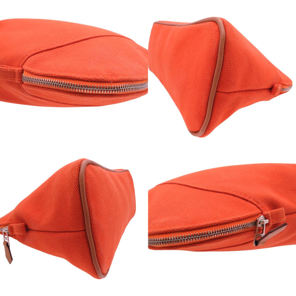 HERMES Pouch cotton Orange Bolide Pouch MM Orange Canvas Women Used