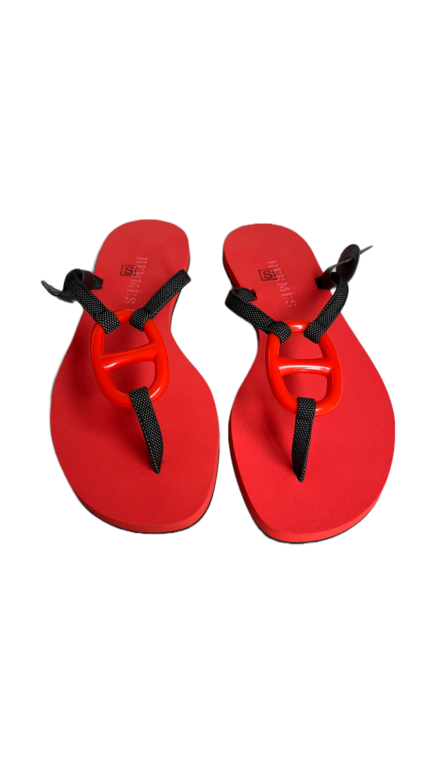 Hermes Kala Nera Sandals Rouge