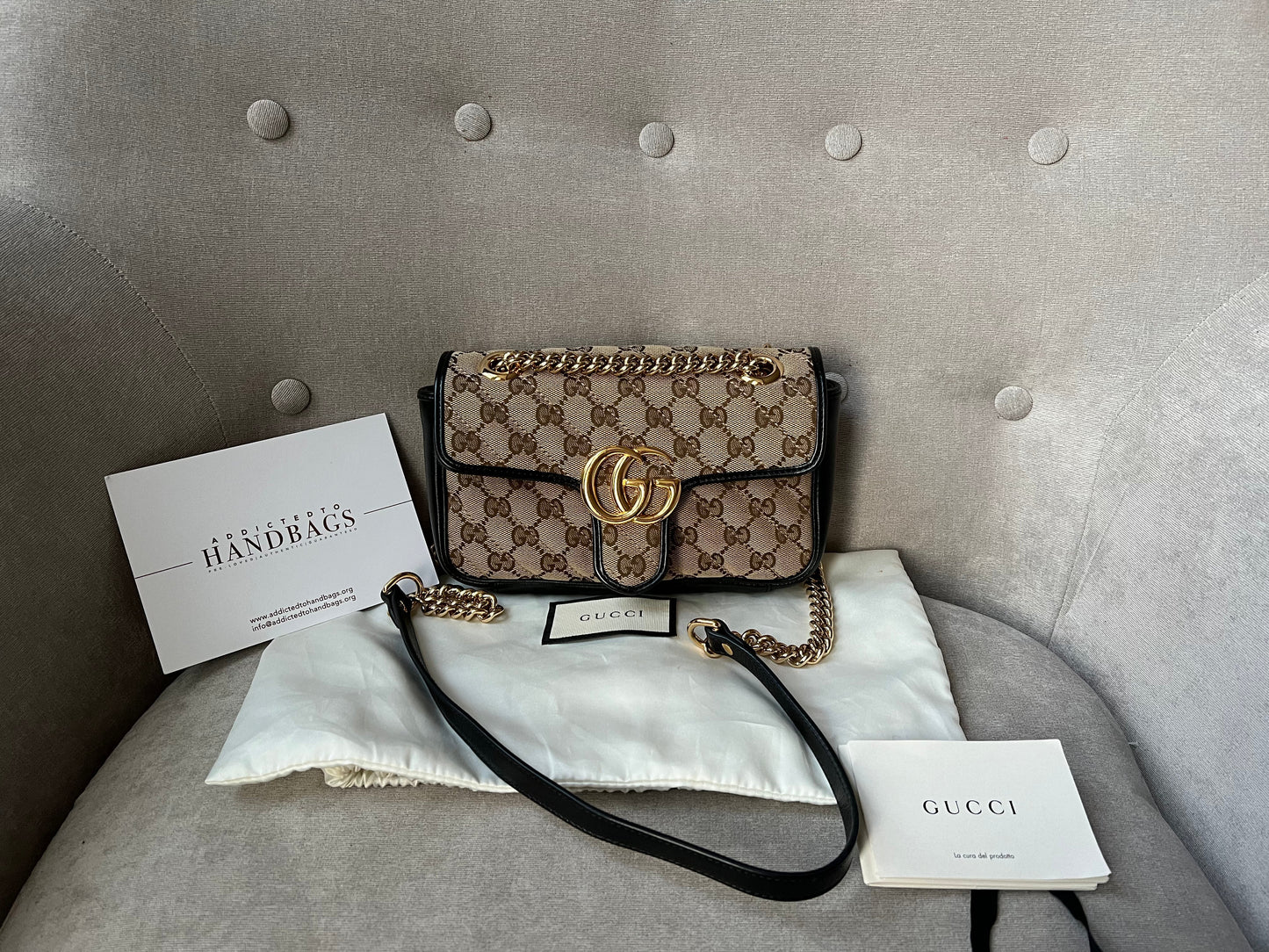 Gucci GG Beige Marmont Mini Shoulder Bag (RRP £1,470)