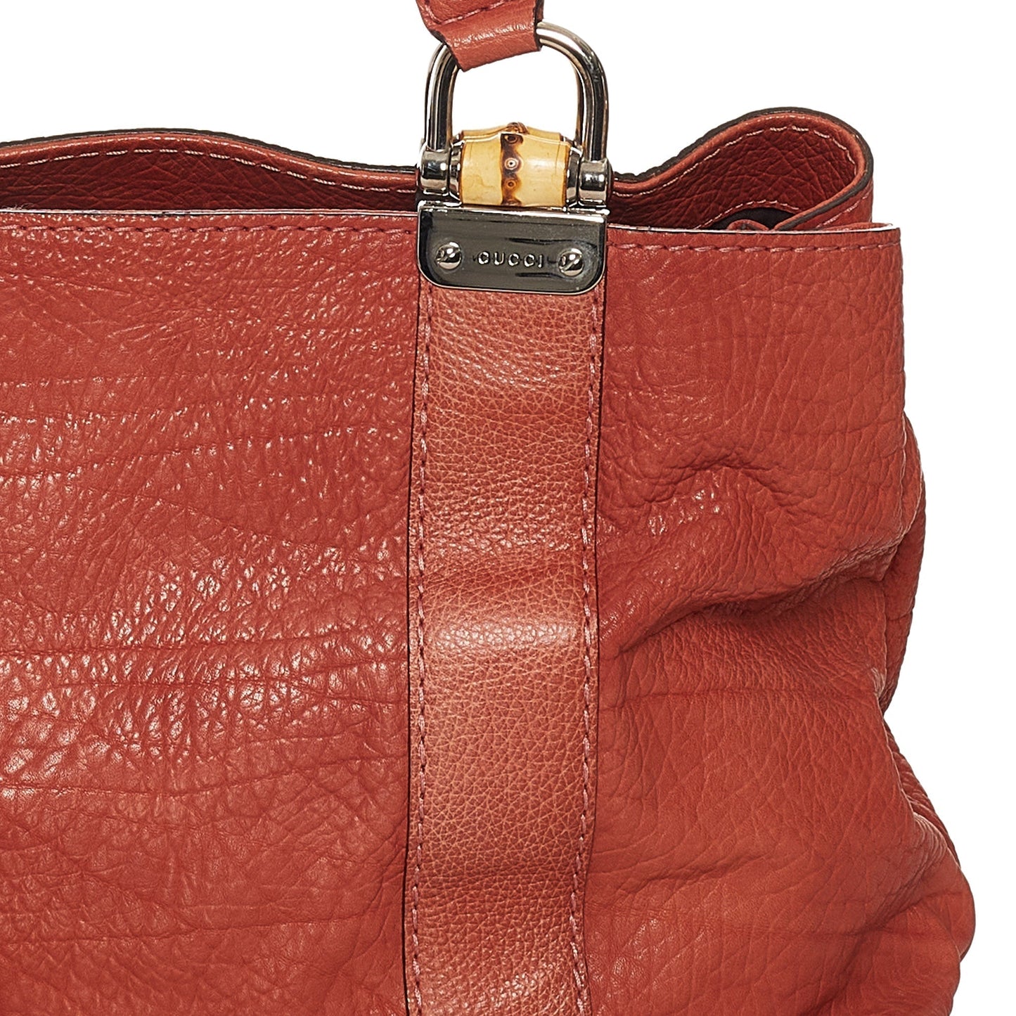 Gucci Bamboo Bar Tote Bag Red