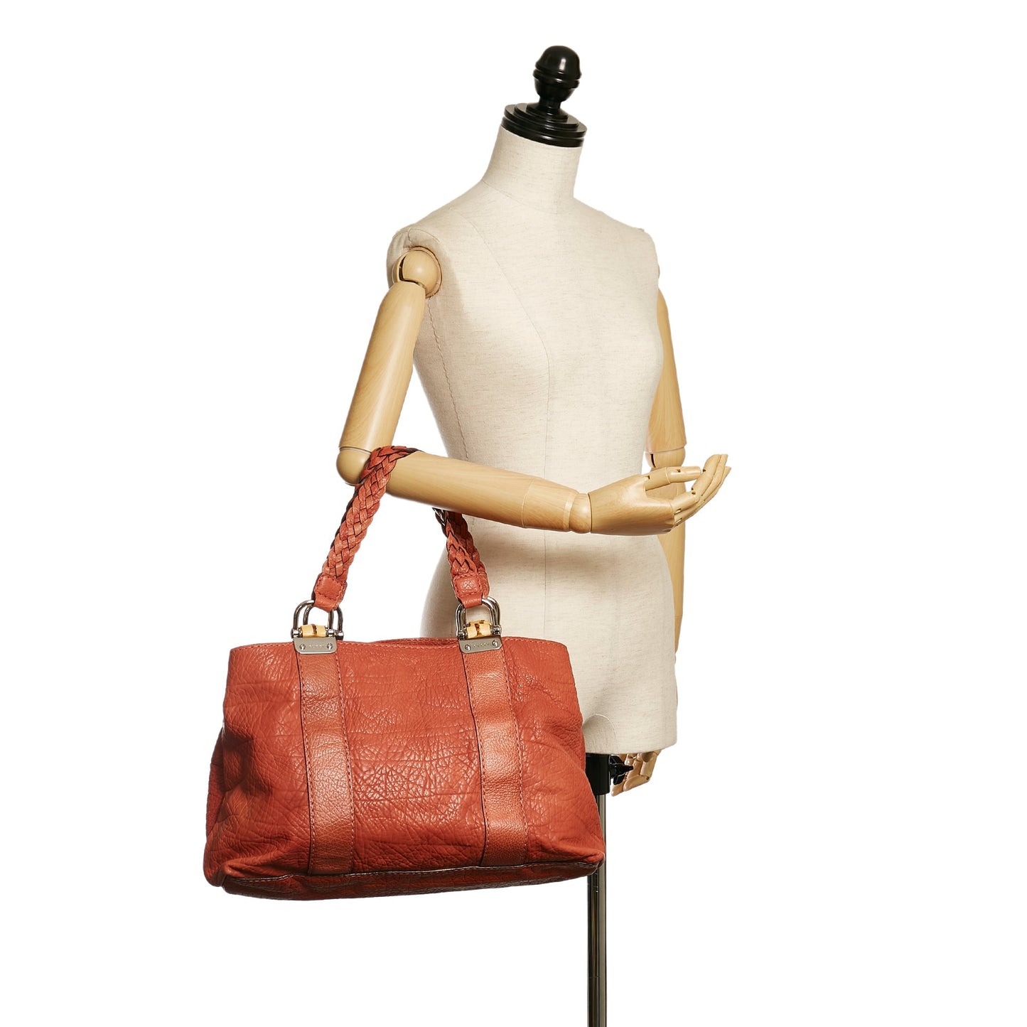 Gucci Bamboo Bar Tote Bag Red