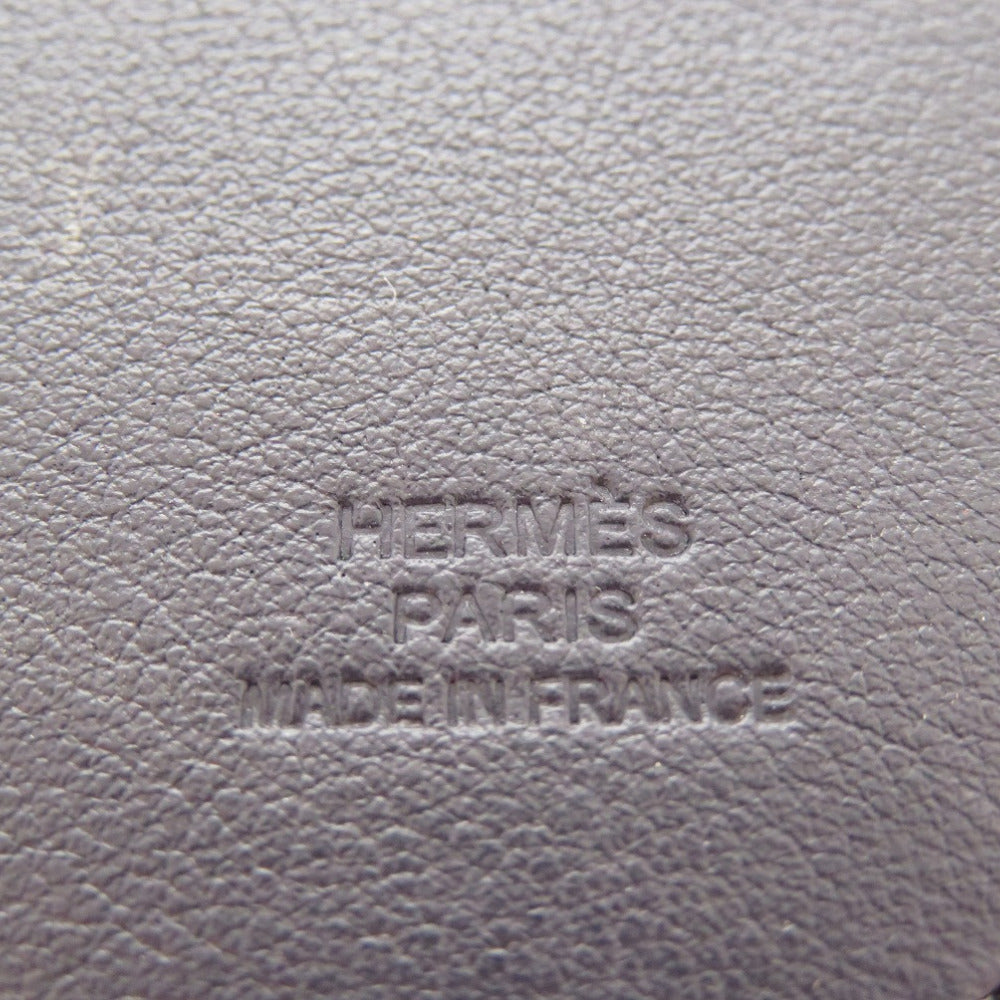 HERMES key ring leather black