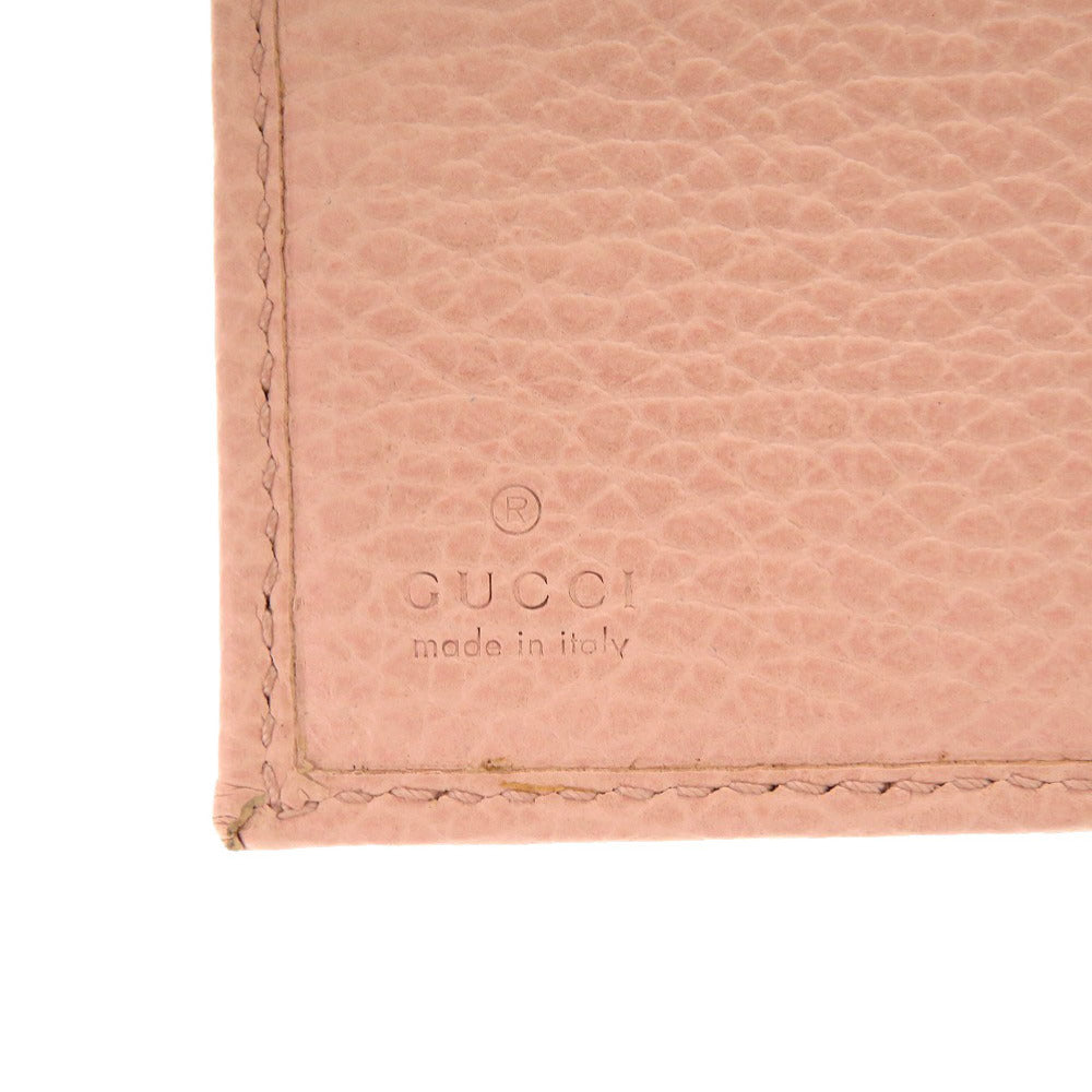 GUCCI Bifold Wallet 456122 leather pink GG Marmont Women Used