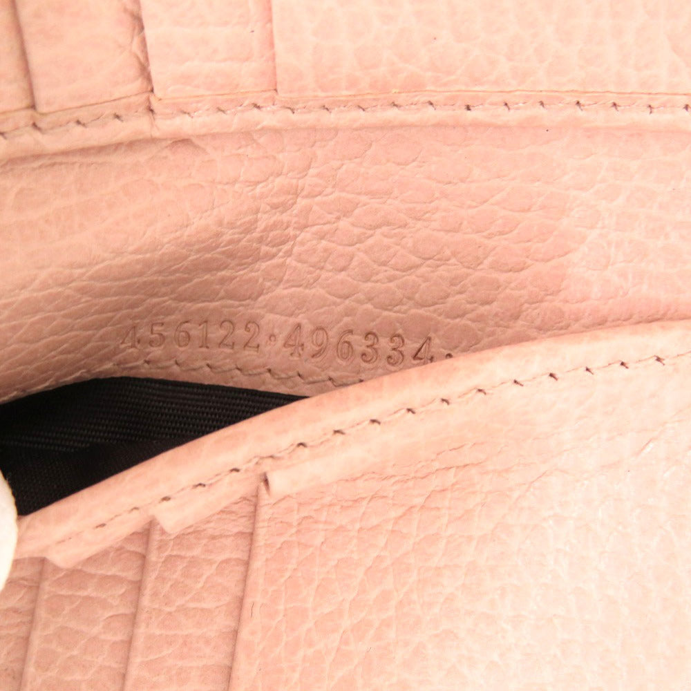 GUCCI Bifold Wallet 456122 leather pink GG Marmont Women Used