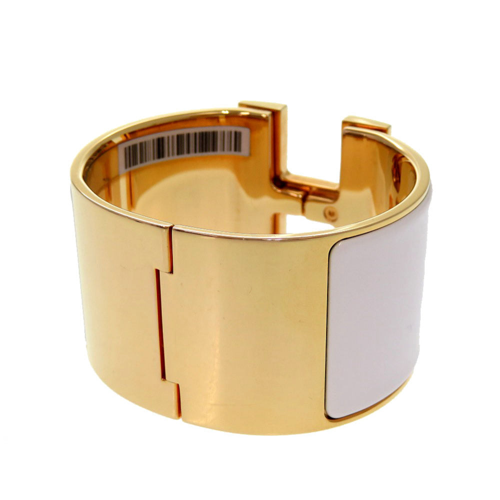 HERMES Bangle metal white Click H Extra Large