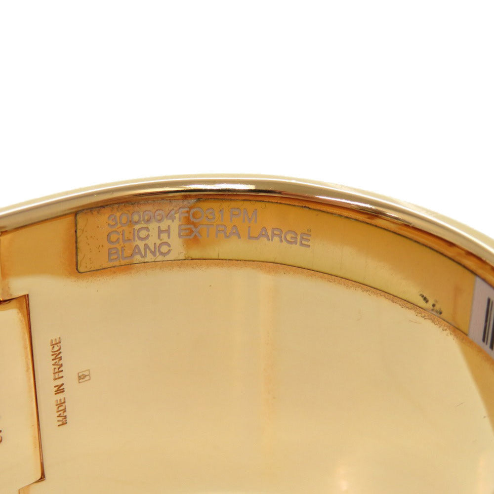 HERMES Bangle metal white Click H Extra Large