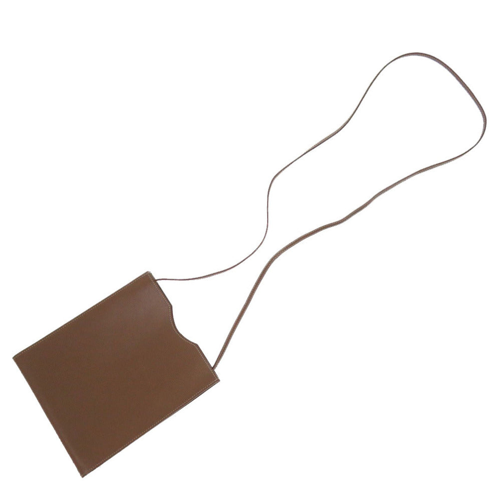 HERMES Shoulder Bag Ever Calfskin Brown Omenitu Women Used