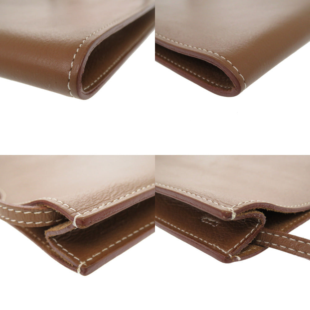 HERMES Shoulder Bag Ever Calfskin Brown Omenitu Women Used