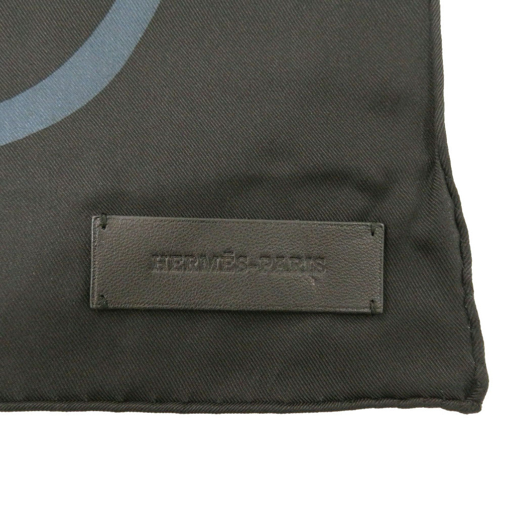 HERMES scarf silk black Carre90