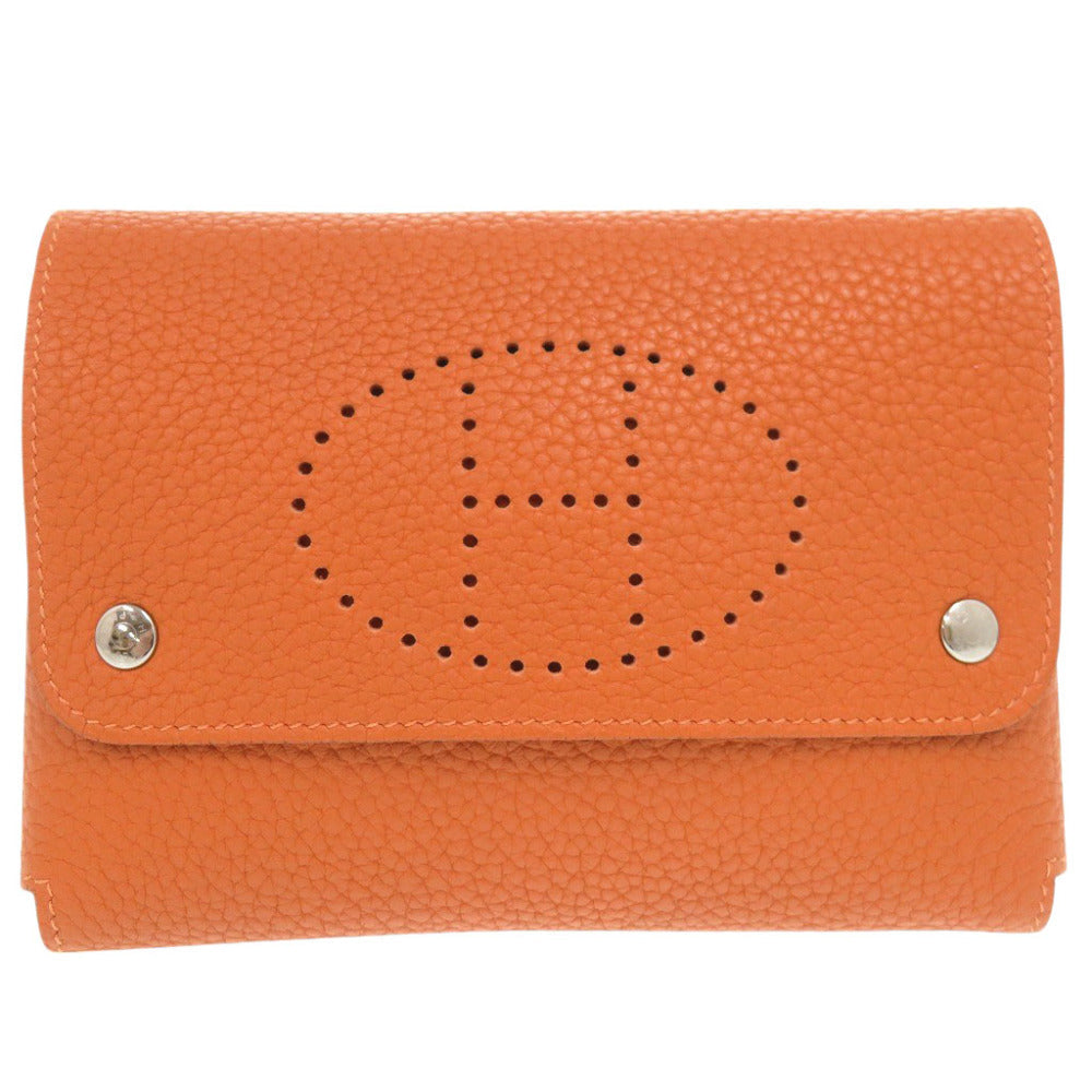HERMES Other accessories Taurillon Clemence Orange Etui Cult GM Evelyn