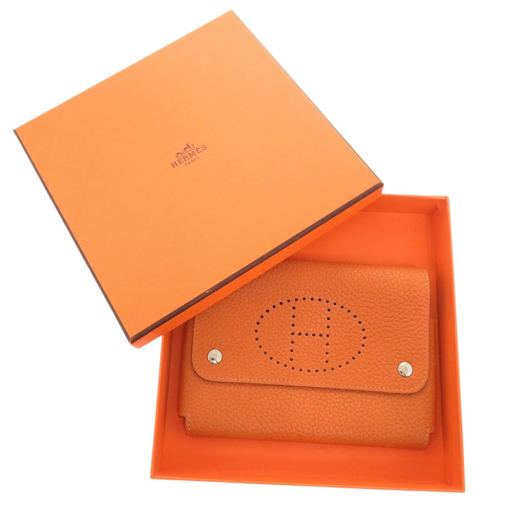 HERMES Other accessories Taurillon Clemence Orange Etui Cult GM Evelyn
