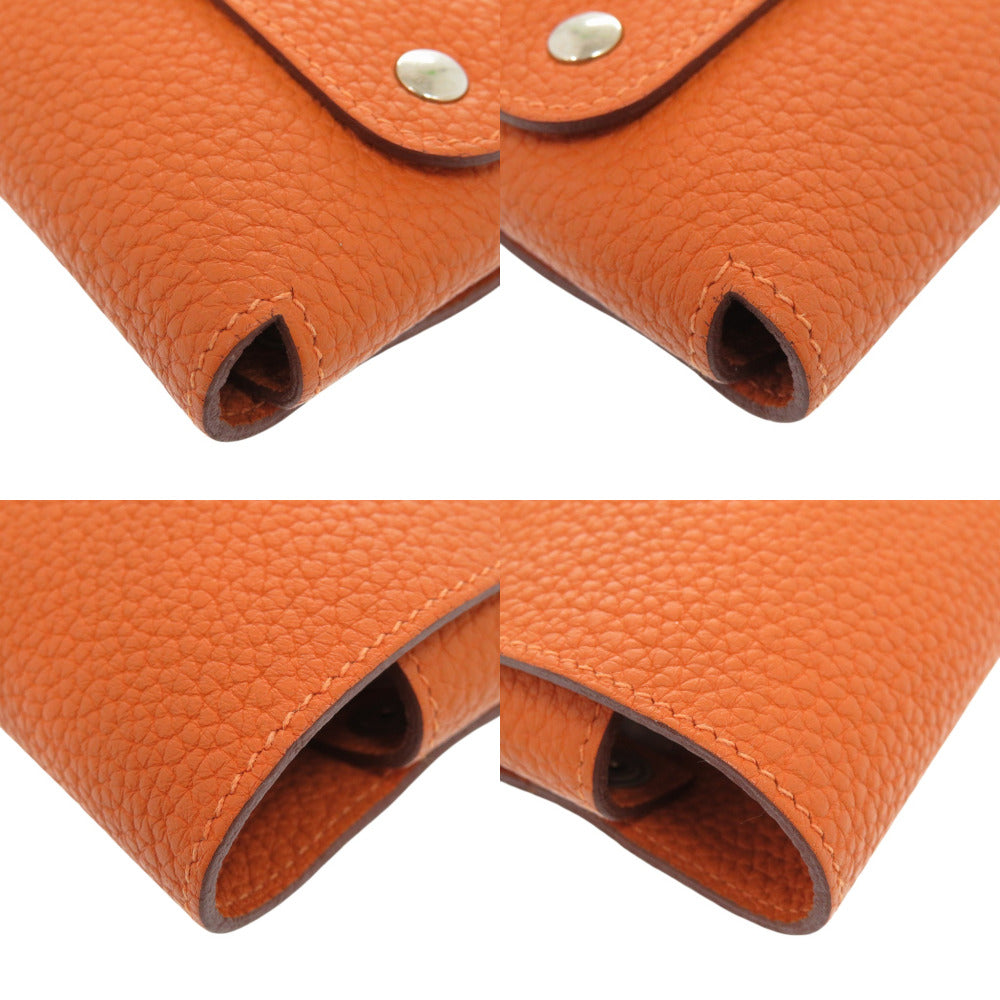 HERMES Other accessories Taurillon Clemence Orange Etui Cult GM Evelyn