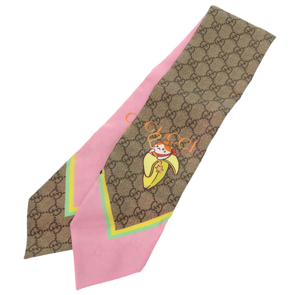 GUCCI scarf 704144 silk beige Bananya collaboration Thai scarf