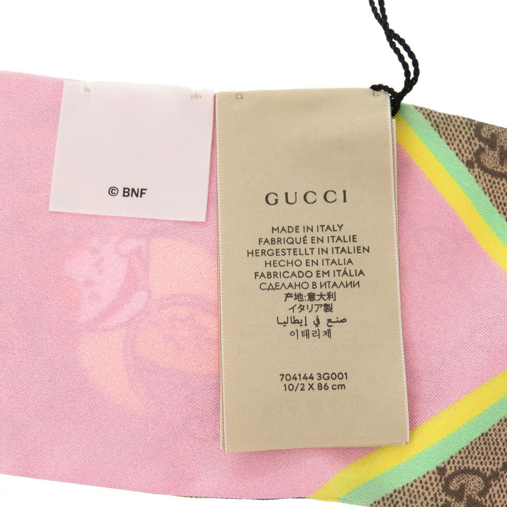 GUCCI scarf 704144 silk beige Bananya collaboration Thai scarf