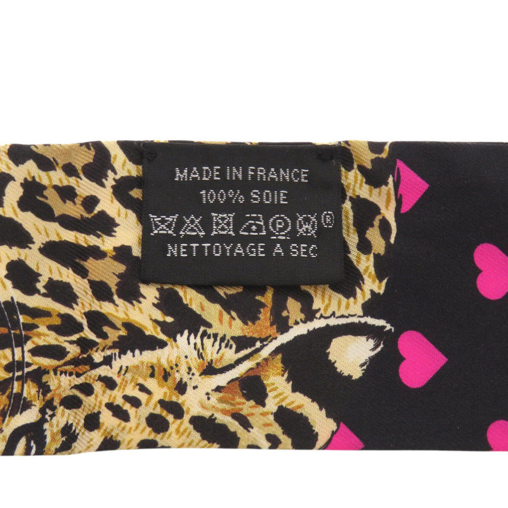 HERMES scarf silk Noir Jungle Love Love Jungle Love Love