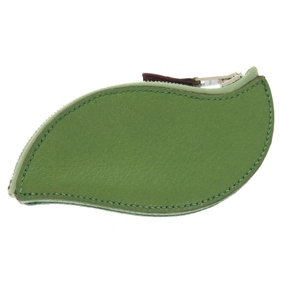 HERMES Coin case Courchevel green Tutti frutti cherry Women Used