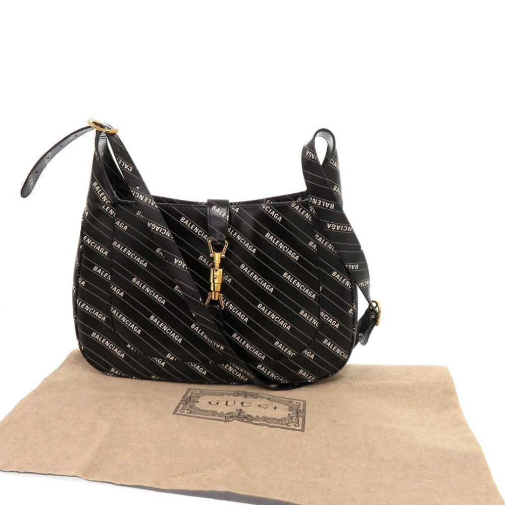GUCCI Shoulder Bag 636712 leather black The Hacker Project Balenciaga Collaboration Jackie 1961 Women Used