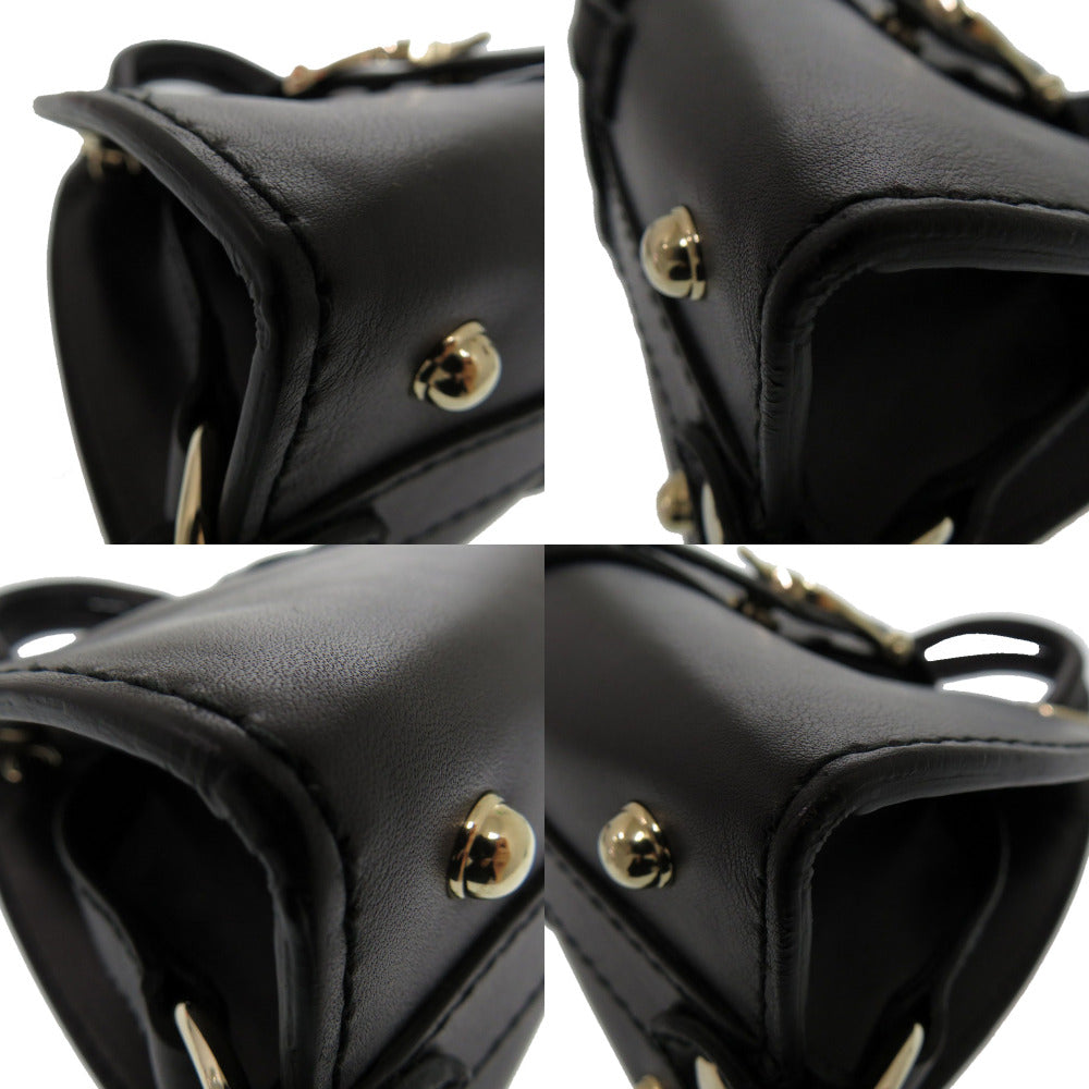 GUCCI Tote Bag 277515 leather black Horsebit Half Moon 2way Chain Shoulder Women Used