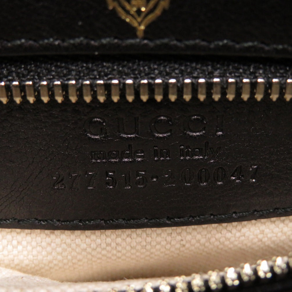 GUCCI Tote Bag 277515 leather black Horsebit Half Moon 2way Chain Shoulder Women Used