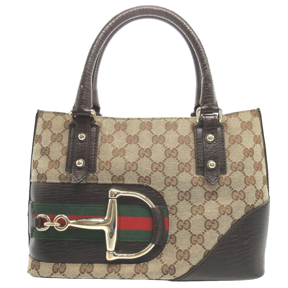 GUCCI Handbag 137475 GG canvas, leather beige Sherry Women(Unisex) Used