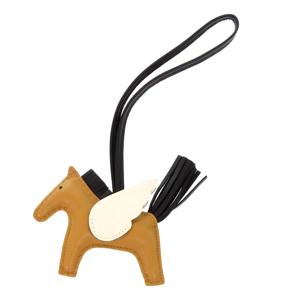 HERMES key ring leather Sesame Rodeo Pegasus PM